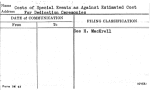 Costs of Special Events as Against Estimated Cost For Dedication Ceremonies