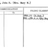 Craig, John H. (Mrs. Mary W.)