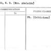Cravath, W.B. (Mrs. Adelaide)