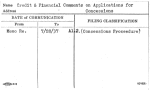 Credit & Financial Comments on Applications for Concessions