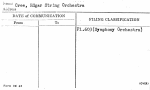Cree, Edgar String Orchestra