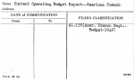 Current Operating Budget Report--American Common