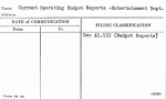 Current Operating Budget Reports - Entertainment Dept.
