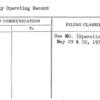 Daily Operating Record