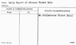 Daily Report of Advance Ticket Sale