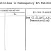 Demonstrations in Contemporary Art Exhibit