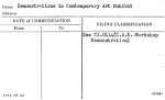 Demonstrations in Contemporary Art Exhibit