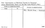 Description of Exhibits Listed in Proposed Educational Tours of the New York World's Fair