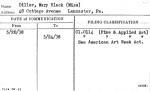Diller, Mary Black (Miss)