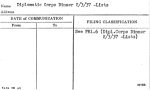 Diplomatic Corps Dinner 2/3/37 - Lists