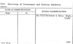 Directory of Government and History Exhibits