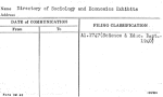 Directory of Sociology and Economics Exhibits