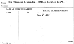 Dry Cleaning & Laundry - Office Service Dep't.