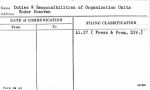 Duties & Responsibilities of Organization Units Under Donovan