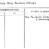 Elementary Club, Teachers College