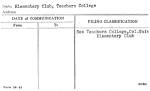 Elementary Club, Teachers College
