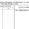 Engineering Estimates of Materials or Installations for New York World's Fair