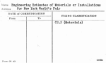 Engineering Estimates of Materials or Installations for New York World's Fair