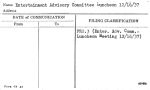 Entertainment Advisory Committee luncheon 12/16/37