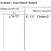 Entertainment Department-Budget