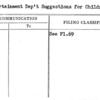 Entertainment Dep't Suggestions for Children's World
