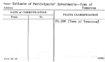 Estimate of Participants' Investments--Town of Tomorrow