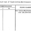 Estimated Cost of Construction-Maintenance for Interim Period