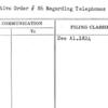 Executive Order #86 Regarding Telephones
