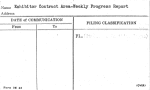 Exhibitor Contract Area-Weekly Progress Report