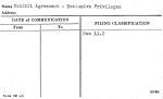 Exhibit Agreement - Exclusive Privileges