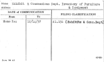Exhibit & Concessions Dept. Inventory of Furniture & Equipment