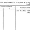 Extension Requirements - Telephone & Telegraph Division