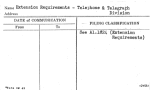 Extension Requirements - Telephone & Telegraph Division
