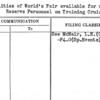 Facilities of World's Fair available for use of Naval Reserve Personnel on Training Cruises