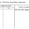 Feature Publicity Department--Expenses