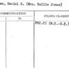 Feldman, Daniel D. (Mrs. Nellie Jones)