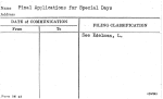 Final Applications for Special Days