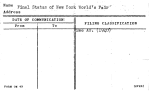 Final Status of New York World's Fair