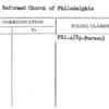 First Reformed Church of Philadelphia