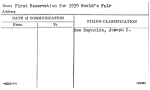 First Reservation for 1939 World's Fair