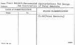 Focal Exhibit-Recommended Appropriations For Design And Construction of Focal Exhibits