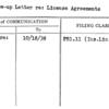 Follow-up Letter re: License Agreements