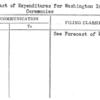 Forecast of Expenditures for Washington Inaugural Ceremonies
