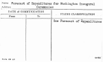 Forecast of Expenditures for Washington Inaugural Ceremonies