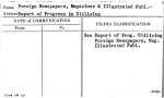 Foreign Newspapers, Magazines & Illustrated Publ.- Report of Progress in Utilizing