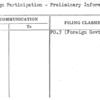 Foreign Participation - Preliminary Information