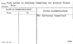 Form Letter to Advisory Committee re: Advance Ticket Sale