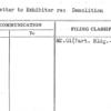 Form Letter to Exhibitor re: Demolition