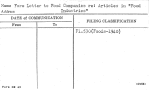 Form Letter to Food Companies re: Articles in "Food Industries"