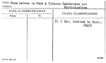 Form Letter to Food & Tobacco Exhibitors re: Participation